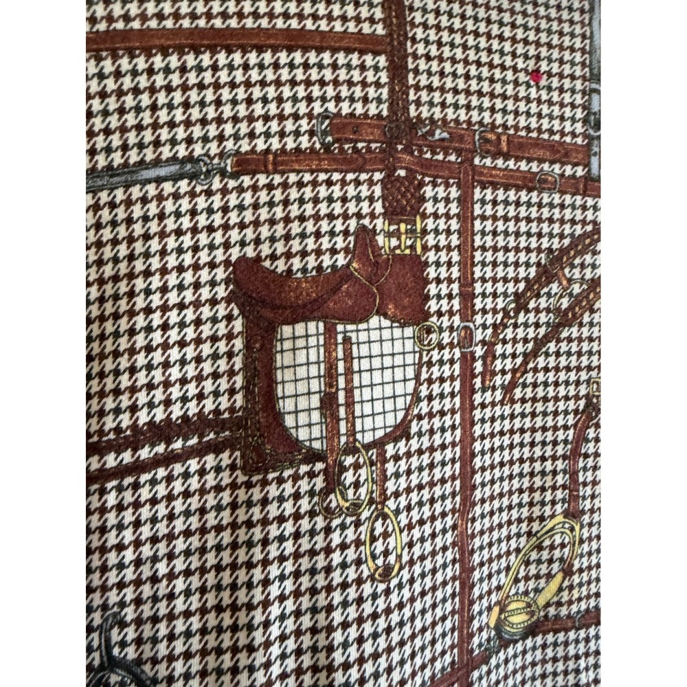 Jones New York Brown Equestrian Houndstooth Long Sleeve Tunic Top 1X Luxury Prep - Picture 4 of 9